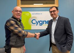 Martin Graham, Hospital Manager (left) meeting Tom Gordon MP (right)